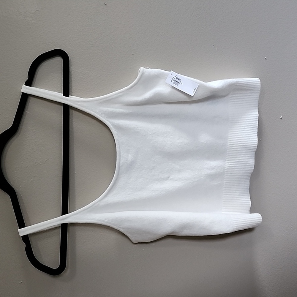 Womens Old Navy White Knit Crop Tank Top NWT